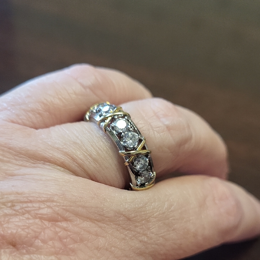 Two Tone X And O ETERNITY BAND